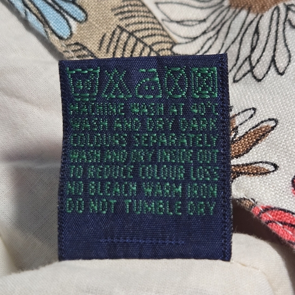 Boden Colorful Floral A Line Pleated Linen Fit Flare Vacation Twee Skirt Size 8 - Picture 5 of 9